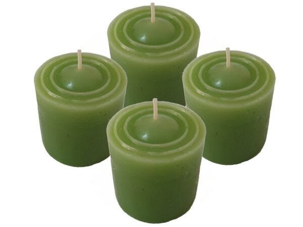 Kit 4 Velas Perfumadas Com Aroma De Erva Doce - Cor Verde