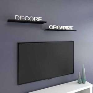 Prateleira Flutuante 20x60 cms com suporte incluso PBS 2060 - Preto
