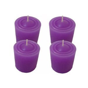Kit 4 Velas Perfumadas Com Aroma De Lavanda - Cor Roxa