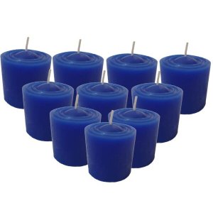 Kit 10 Velas Perfumadas Com Aroma de Alecrim - Cor Azul