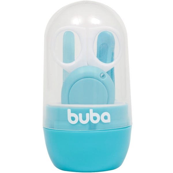 Kit Cuidados Baby com Estojo Azul Cortador Unhas Lixa Pinça - 2
