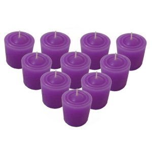 Kit 10 Velas Perfumadas Com Aroma De Lavanda - Cor Roxa