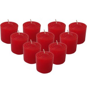 Kit 10 Velas Perfumadas Com Aroma De Pitanga - Cor Vermelha