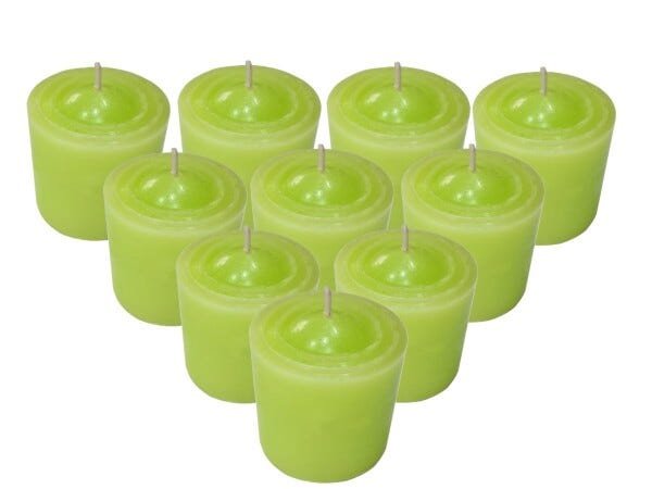 Kit 10 Velas Perfumadas Com Aroma de Capim-Limão - Cor Verde Claro