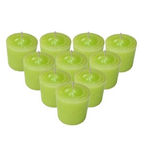 Kit 10 Velas Perfumadas Com Aroma de Capim-Limão - Cor Verde Claro