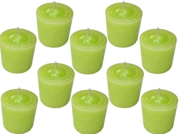 Kit 10 Velas Perfumadas Com Aroma de Capim-Limão - Cor Verde Claro - 2