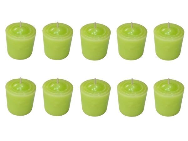 Kit 10 Velas Perfumadas Com Aroma de Capim-Limão - Cor Verde Claro - 3