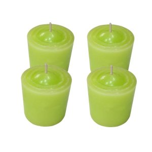Kit 4 Velas Perfumadas Com Aroma de Capim-Limão - Cor Verde Claro