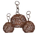 Ver imagem 1 de Trio de Esferas Vime Vazada P, M, G Decorativa