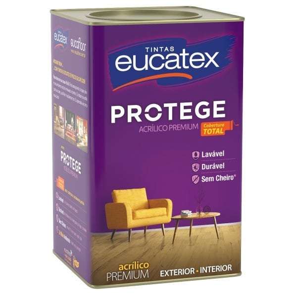 Tinta Parede Fosco Lavavel Protege Eucatex 18L (Cores) - Branco