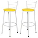 Ver imagem 1 de 2 Banquetas Alta para Cozinha Epoxi Branca:amarelo