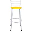 Ver imagem 3 de 2 Banquetas Alta para Cozinha Epoxi Branca:amarelo