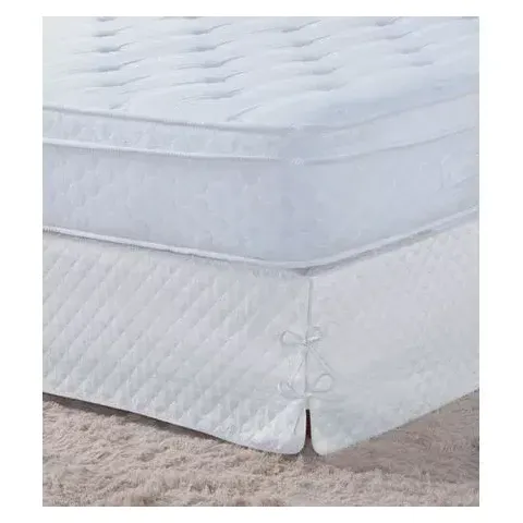 Saia Box Matelada Beatriz com Laço Casal Queen Branco