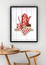 Ver imagem 1 de Quadro Decorativo Cozinha Vintage Vermelho - 70x50cm:moldura Branca