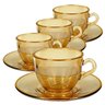 Jogo de Xícaras para Café Menfis Âmbar em Vidro com Pires 85ml - 8 Peças - 1