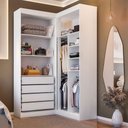 Ver imagem 4 de Guarda-roupa Casal Modulado Salvo 4 Portas 4 Gavetas Branco - Pnr Móveis