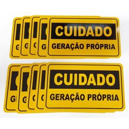 Placa Cuidado Geração Própria Elektro - Tam 25x15 Alumínio com 10Un - 1