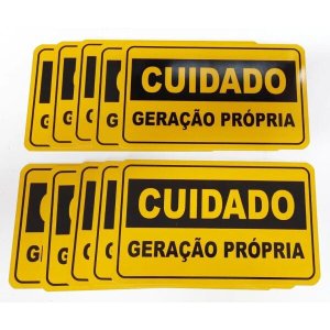 Placa Cuidado Geração Própria Elektro - Tam 25x15 Alumínio com 10Un