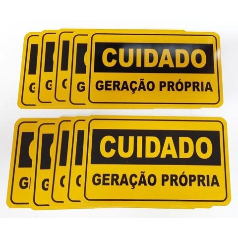 Placa Cuidado Geração Própria Elektro - Tam 25x15 Alumínio com 10Un