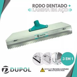 Rodo Dentado 60cm Alumínio Reforçado + Lâmina Dentada 60cm - Aço - Pt3 (para Atingir Aprox. 3mm) - 2