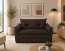 Ver imagem 1 de Sofá Compacto 2 Lugares Suede Confortável Minnors 1,20 Mts Cor:Marrom