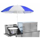 Ver imagem 2 de Carrinho de Salgados Inox com Guarda Sol e Rodas Pneumáticas Cefaz