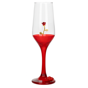 Taça Pomba Gira Rosa Caule Vermelha Haste Vermelha Cham186ml