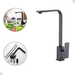 Torneira Gourmet Slim Quadrada Misturador Monocomando Preto Black - 3