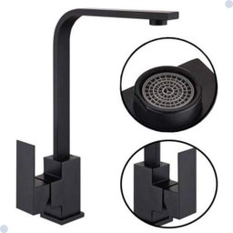 Torneira Gourmet Slim Quadrada Misturador Monocomando Preto Black - 2
