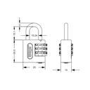 Ver imagem 3 de Cadeado Stam Segredo 25 Mm Preto Fosco