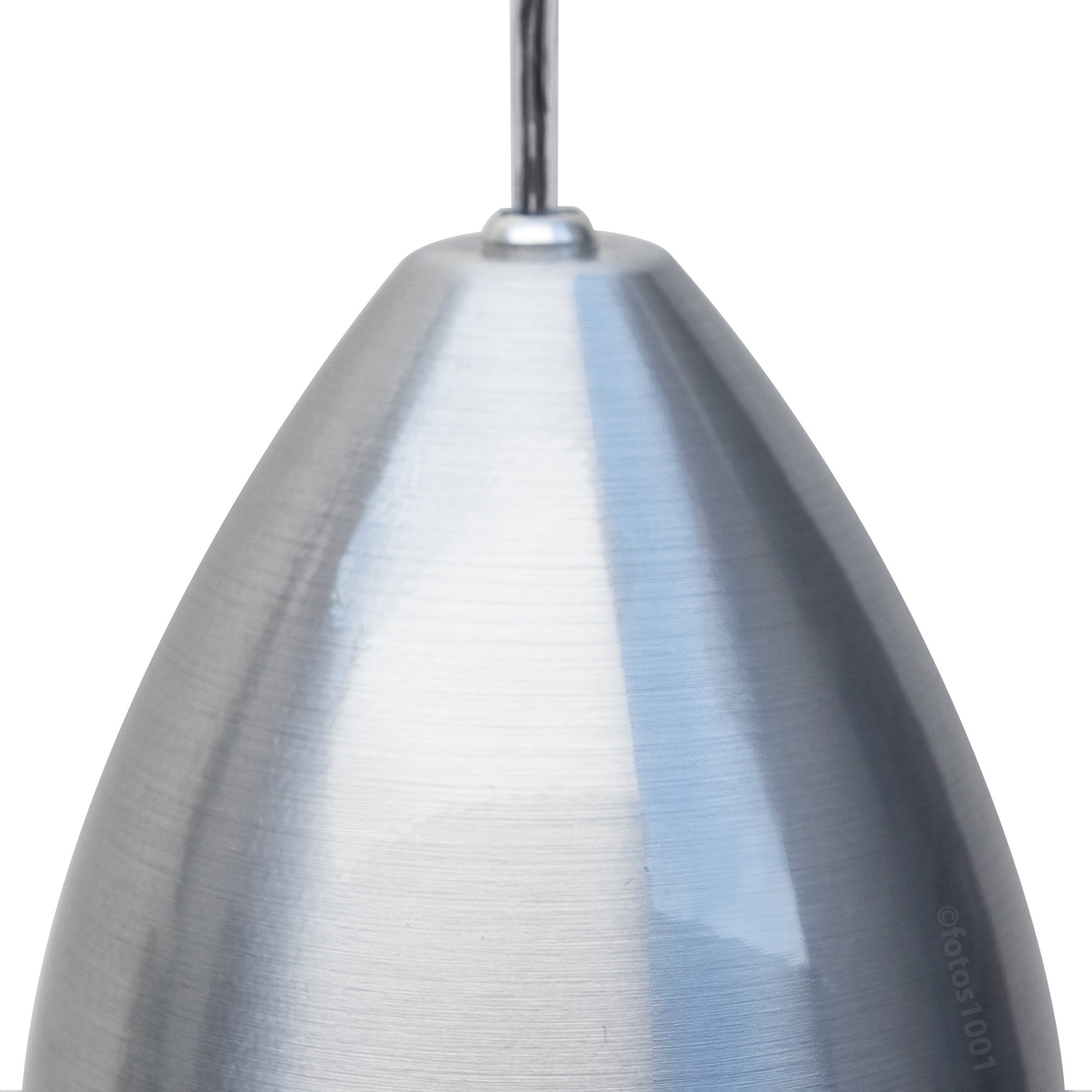 Kit 2 Pendente Soft Poptem Cone Aluminio Escovado e Branco Luminária Lustre 18cm Sala - 3