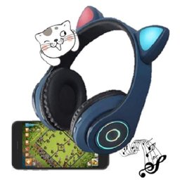 Fone de Ouvido Gatinho Bluetooth 5.0 Dobravel Azul Marinho - 3