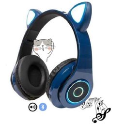 Fone de Ouvido Gatinho Bluetooth 5.0 Dobravel Azul Marinho - 4