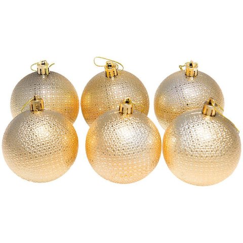 Kit 48 Bolas Natalinas Enfeite Árvore de Natal 6cm Dourado