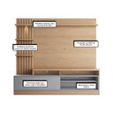 Ver imagem 3 de Home Theater Braga para TV até 65 Polegadas com LED 1 Porta 4 Nichos Freijó/Cinza - Bela Móveis