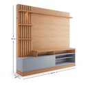 Ver imagem 4 de Home Theater Braga para TV até 65 Polegadas com LED 1 Porta 4 Nichos Freijó/Cinza - Bela Móveis