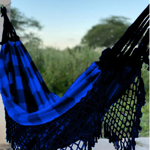 Rede de Descanso Balanço Azul Royal com Preto 1.40 X 3.60 M