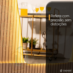 Espelho Grande Corpo Inteiro Lapidado Orgânico Decorativo 115x60cm Luxo com Led Fria 6500k - 4