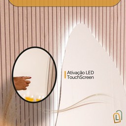 Espelho Grande Corpo Inteiro Lapidado Orgânico Decorativo 115x60cm Luxo com Led Fria 6500k - 8