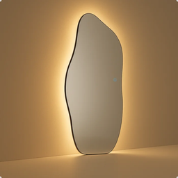 Espelho Grande Corpo Inteiro Lapidado Orgânico Decorativo 115x60cm Luxo com Led Fria 6500k - 3