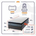 Ver imagem 3 de Conjunto Cama Box Espuma Chicago Cinza Solteiro 88x188x57