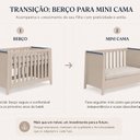 Ver imagem 4 de Berço 2 em 1 Cabeceira Reta MDF Linha Theo Bege/Areia/Azul Petróleo
