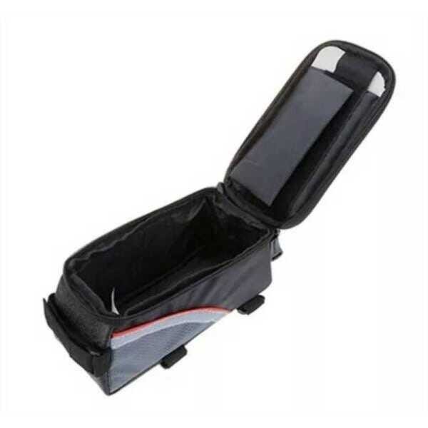 BOLSA CASE PORTA CELULAR PARA BIKE SUPORTE QUADRADO BICICLETA FONE TOUCH PORTA TRECO COM ZIPER - 3