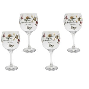 Jogo 4 Taças Gin Vidro 600ml - Borboleta