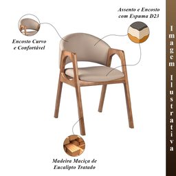 Cadeira Decorativa Sala de Jantar Luxo Larissa Facto Fendi - Mozzelar - 2