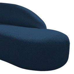 Divã Recamier Curvo Luna 160cm Lado Direito Suede Azul Marinho - 8