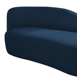 Divã Recamier Curvo Luna 160cm Lado Direito Suede Azul Marinho - 6