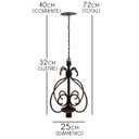 Ver imagem 2 de Lustre Pendente Decorativo para Balcão de Cozinha e Área Gourmet - Verniz