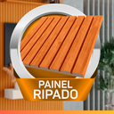 Ver imagem 6 de Painel para Tv até 75 Polegadas 2,25x2,40m Ripado com Nicho Arbo Cedro/off White Edn