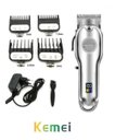 Ver imagem 2 de Maquina Corta Cabelo Profissional Recarregável Display Lcd Kemei 1986 Prata Original Luuk Young